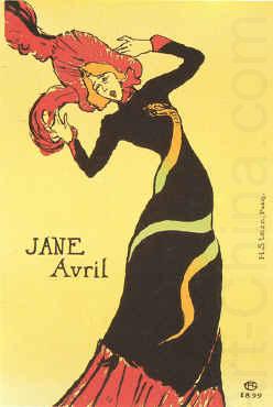 Jane Avril -1899,  Henri  Toulouse-Lautrec